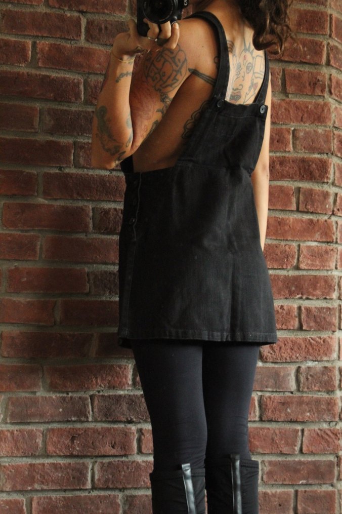 Kısa kot tulum - Görsel 3