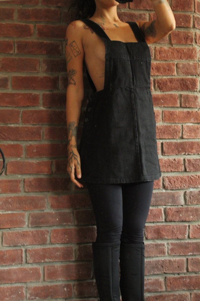 Kısa kot tulum - Görsel 5