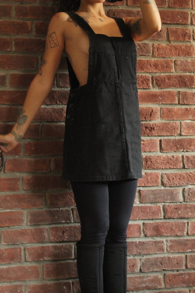 Kısa kot tulum - Görsel 4