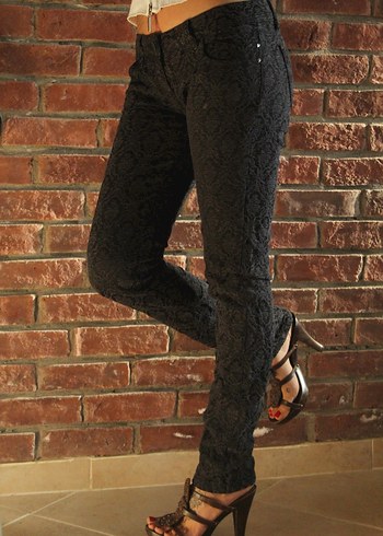 Desenli Skinny Pantolon - Görsel 9