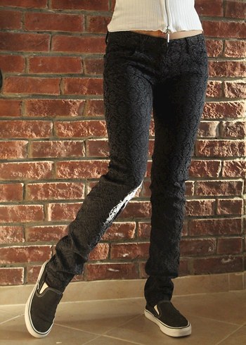 Desenli Skinny Pantolon - Görsel 4