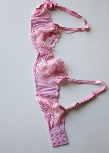 Pembe dantelli sütyen - Görsel 7