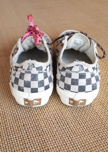 38 Beden beyaz Renk Vans Old Skool Ekose/Dama Desenli