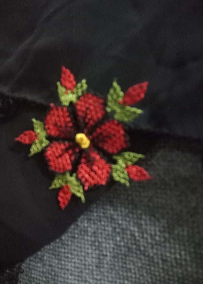 İğne oyası motif japon gülü  - Görsel 3