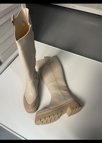 Bej Deri   Çizme - Görsel 3