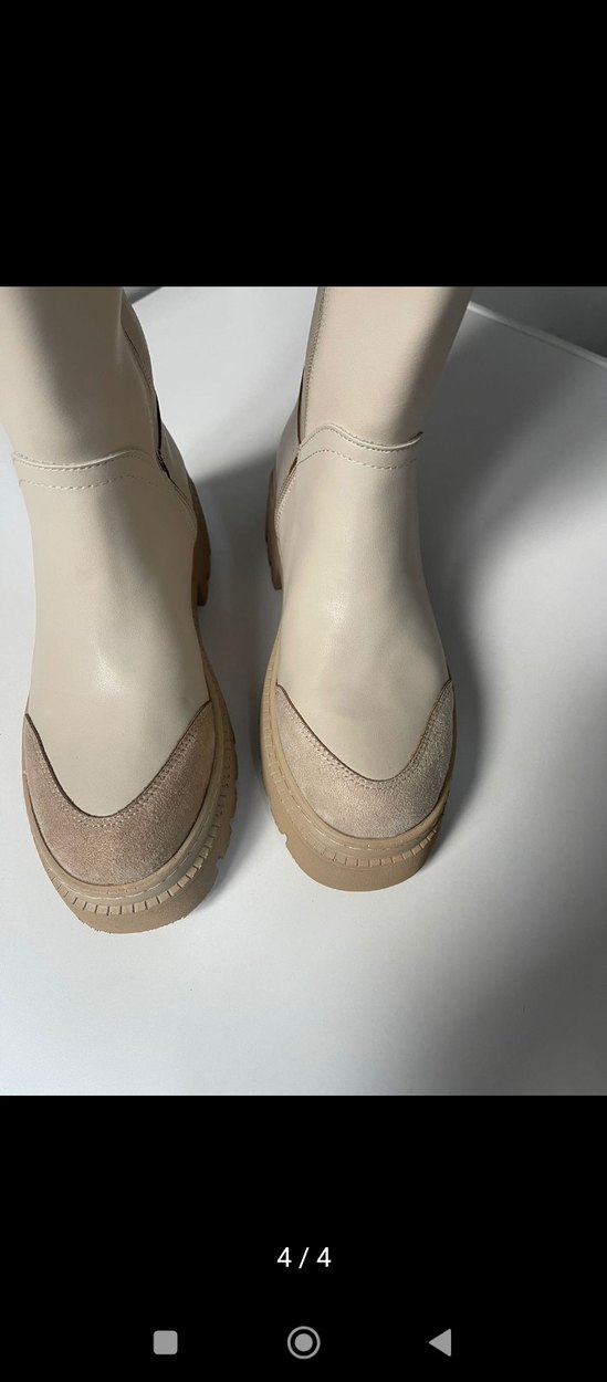 Bej Deri   Çizme - Görsel 4