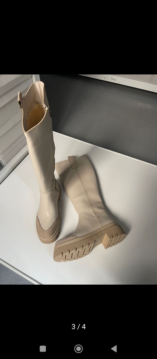 Bej Deri   Çizme - Görsel 3