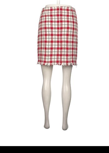 Kırmızı Ekose Pilili Mini Etek. Bel 36 cm. boy 48 cm. dir. - Görsel 3