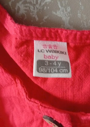 LC Waikiki Kırmızı Kolsuz Keten Kız Elbisesi