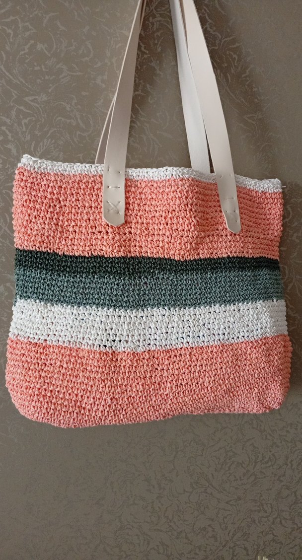 Örgü Kadın Çanta, Pastel Renkli, Bohem Tarz - Görsel 3