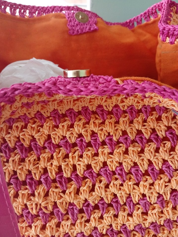 Mor Parlak Örgü Kadın Çanta - Görsel 4