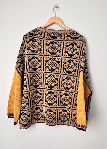 Zara Bohem Desenli Örgü Kadın Kazak - Görsel 5