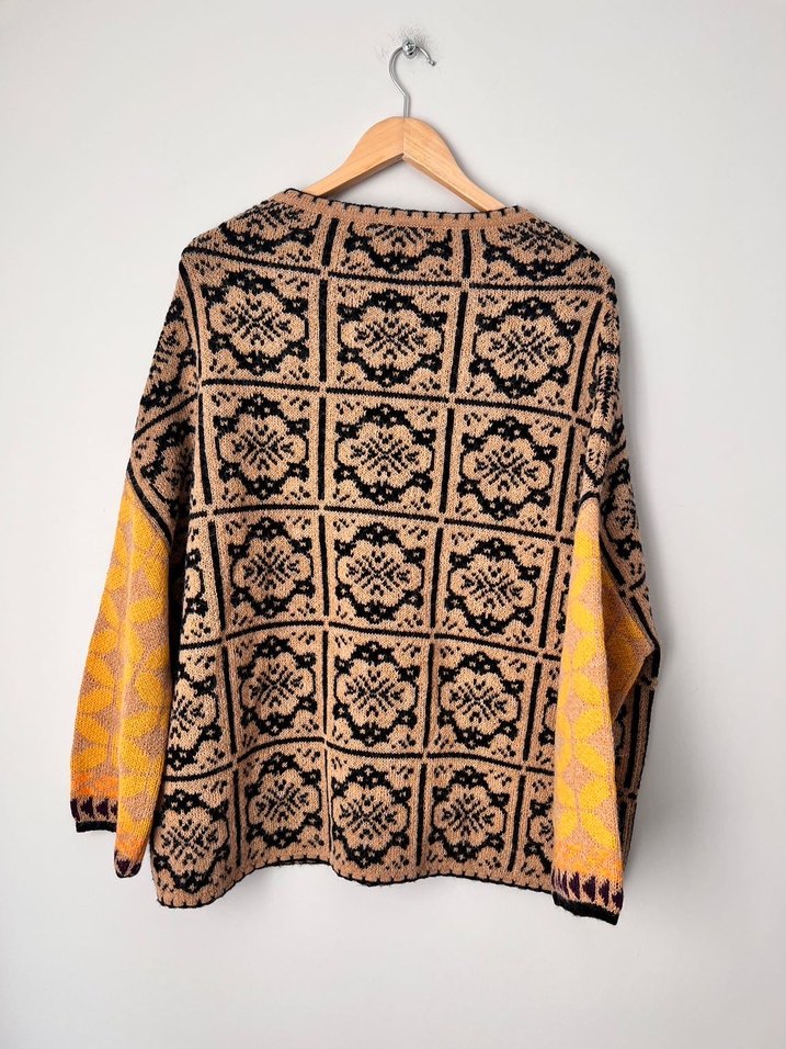 Zara Bohem Desenli Örgü Kadın Kazak - Görsel 5