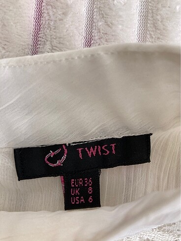 s Beden beyaz Renk TWİST ASTARLI DANTELLİ TÜL BLUZ