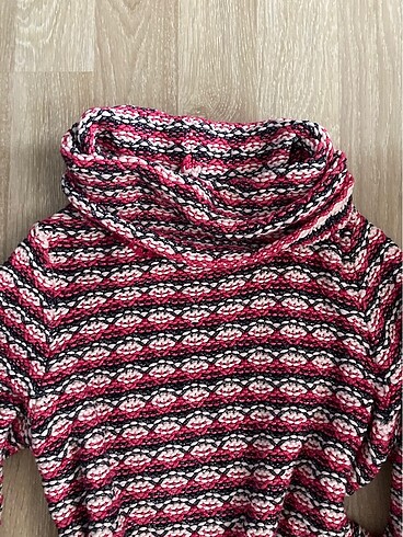 Balıkçı Yaka Renkli Vintage Kazak - Görsel 5