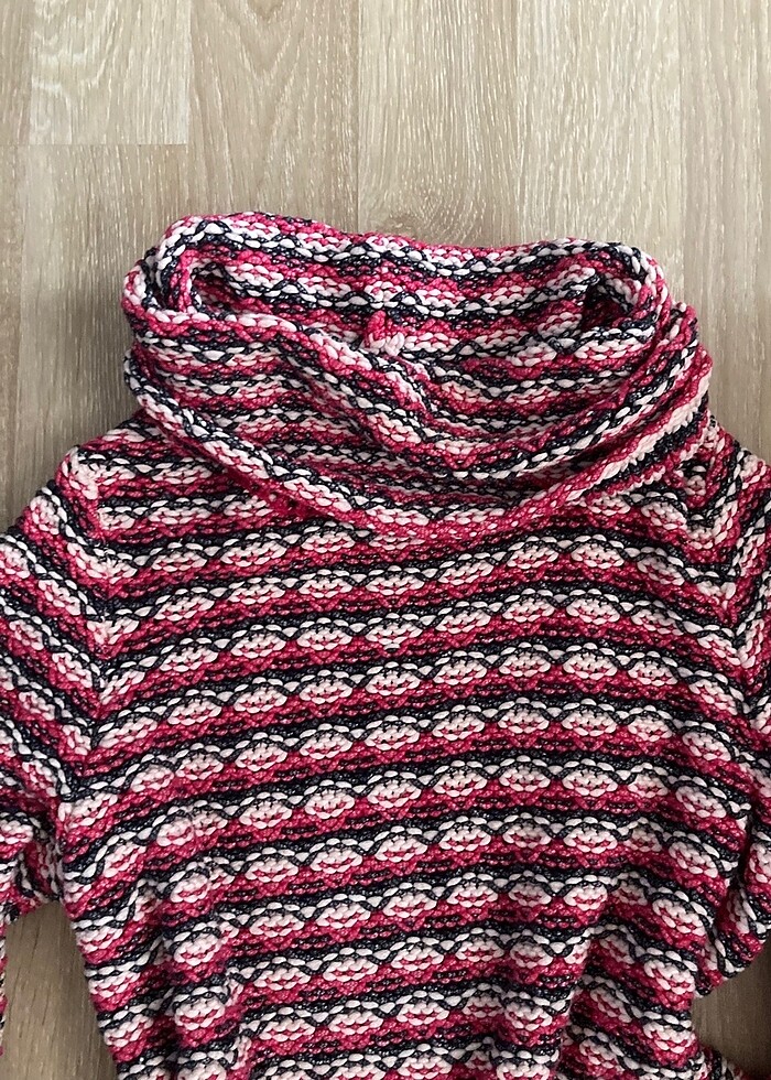 Balıkçı Yaka Renkli Vintage Kazak - Görsel 5