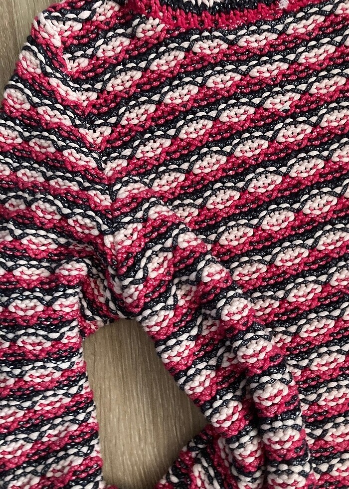 Balıkçı Yaka Renkli Vintage Kazak - Görsel 4