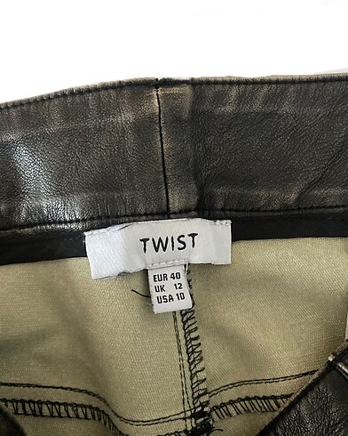 Twist Düz Kesim Suni Deri Pantolon - Görsel 5