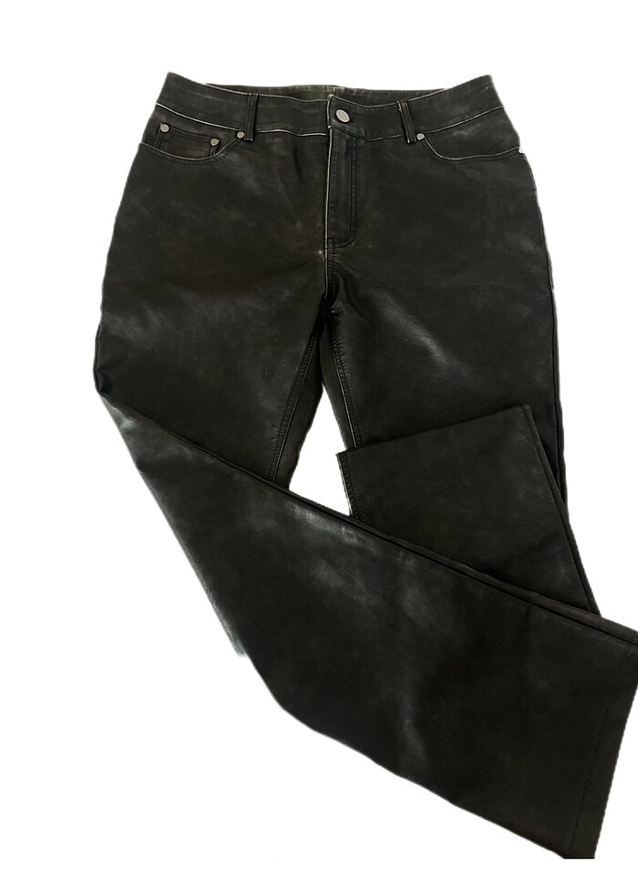 Twist Düz Kesim Suni Deri Pantolon - Görsel 2