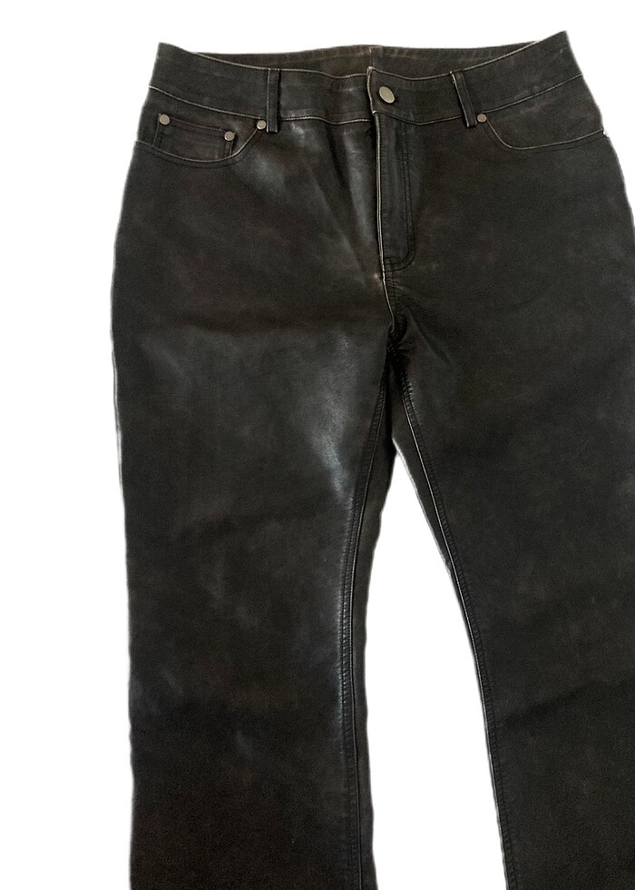 Twist Düz Kesim Suni Deri Pantolon - Görsel 3