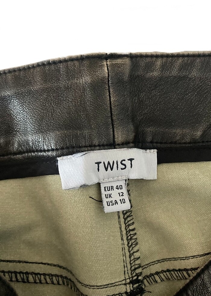 Twist Düz Kesim Suni Deri Pantolon - Görsel 5