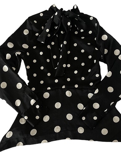 H&M Puantiyeli Siyah Bluz - Görsel 2