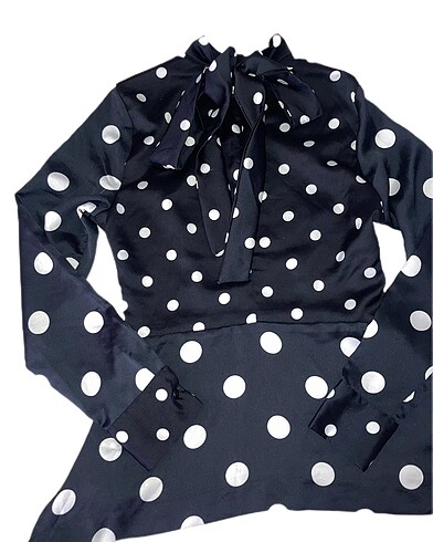 H&M Puantiyeli Siyah Bluz - Görsel 4