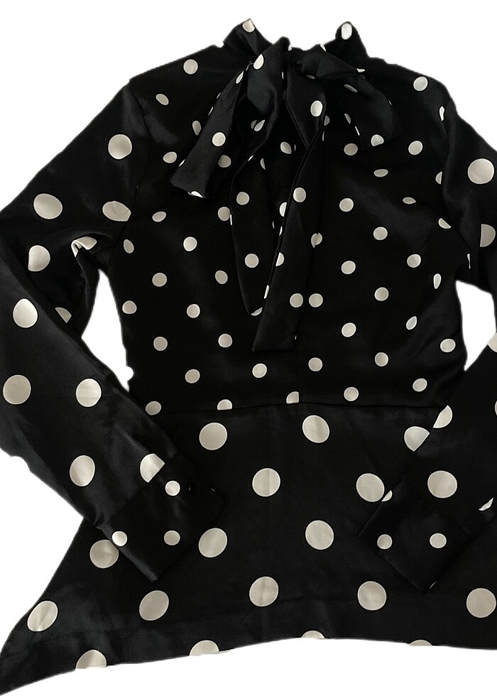 H&M Puantiyeli Siyah Bluz - Görsel 2