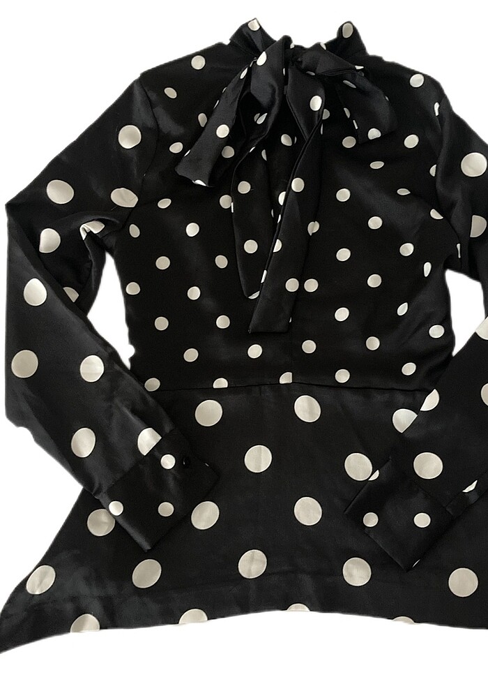 H&M Puantiyeli Siyah Bluz - Görsel 3