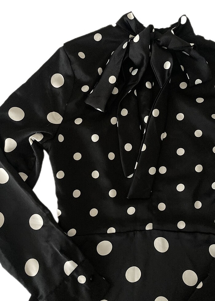 H&M Puantiyeli Siyah Bluz - Görsel 5