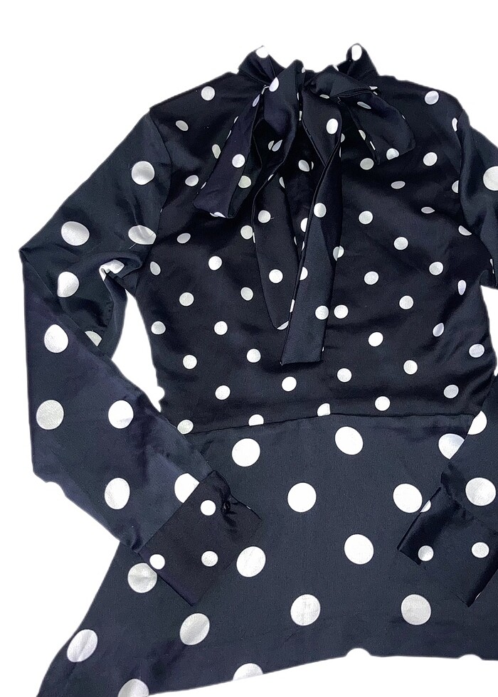 H&M Puantiyeli Siyah Bluz - Görsel 4