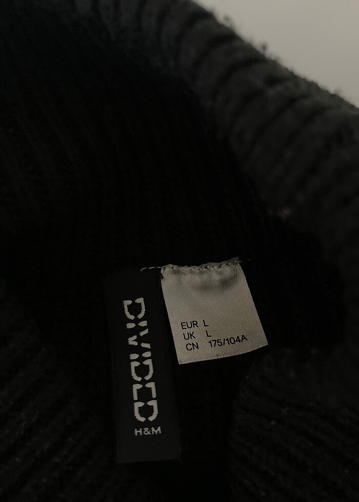 H&M Siyah Oversize Boğazlı Kazak - Görsel 2