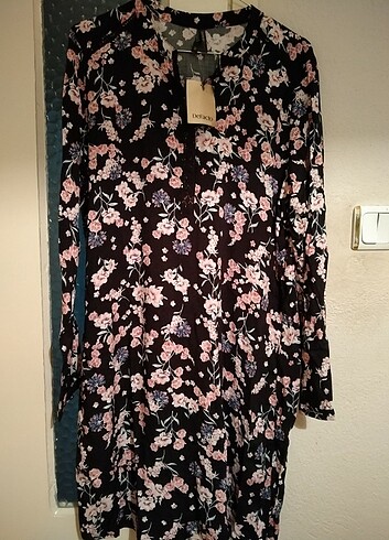 Siyah Çiçekli Tunik/40