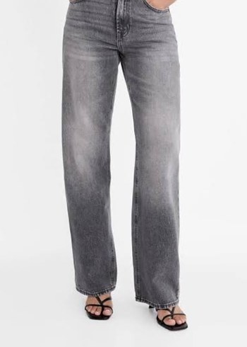 Stradivarius Gri Rahat Kesim Kadin Jean Pantolon
