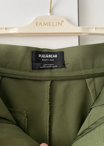 xs Beden Pull and Bear Kadın Haki Kumaş Pantolon