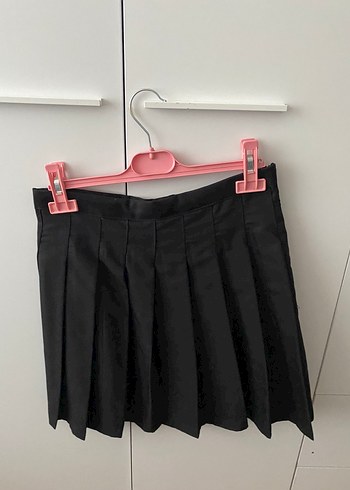 Diğer Siyah Pilili Mini Etek