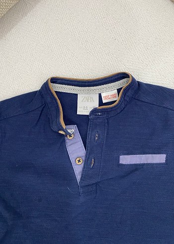 Erkek Çocuk Koyu Mavi Kısa Kollu Denim tişört - Görsel 2