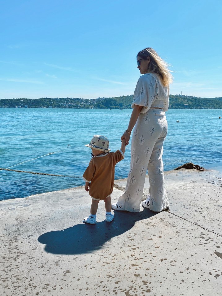 Nakışlı keten takım - Görsel 4