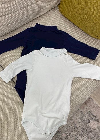 Bebek Uzun Kollu Boğazlı Pamuk Body 2li - Görsel 2