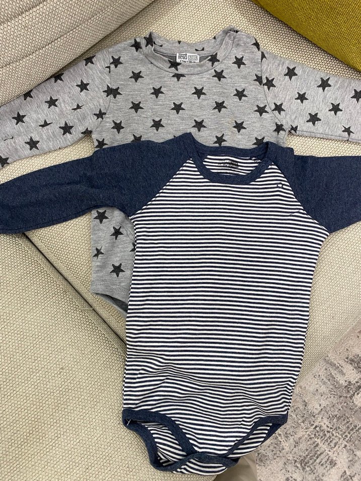 Uzun Kollu Gri Örme Erkek Bebek Body - Görsel 2