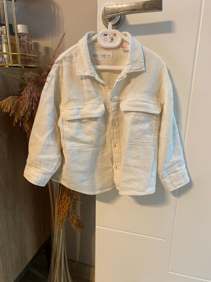 Çocuk Beyaz Keten Gömlek - Görsel 2