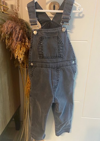 Gri Bohem Tarzı Erkek Çocuk Kot Tulum - Görsel 2