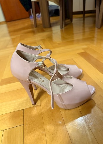 Bambi Pudra Kadın Platform Stiletto Topuklu Ayakkabı - Görsel 7