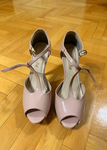 Bambi Pudra Kadın Platform Stiletto Topuklu Ayakkabı - Görsel 6