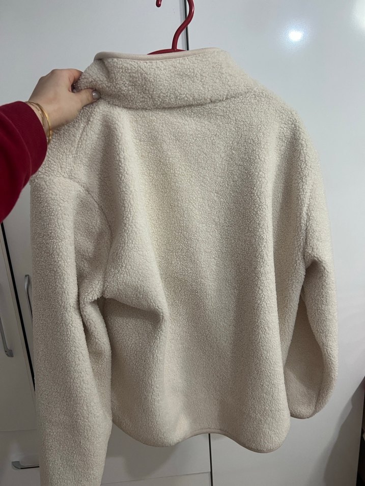 Gri Yarım Fermuarlı Kadın Polar Ceket - Görsel 2