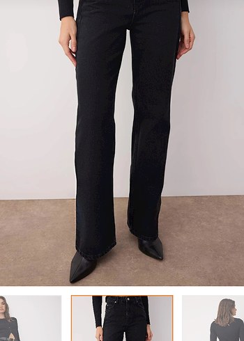 Kadın Siyah Regular Fit Kot Pantolon - Görsel 2