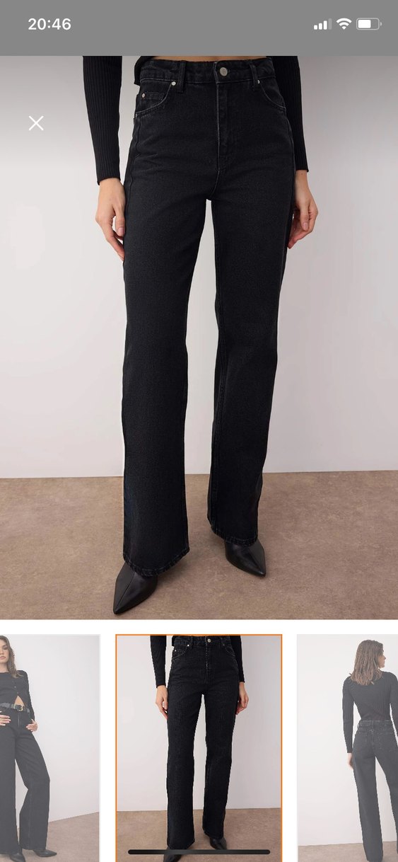 Kadın Siyah Regular Fit Kot Pantolon - Görsel 2