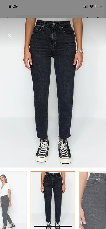 Siyah mom jean