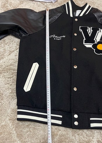 Düğmeli Siyah Deri Bomber Ceket - Görsel 7