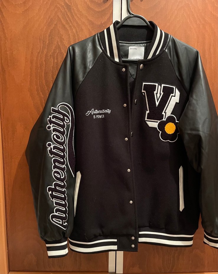 Düğmeli Siyah Deri Bomber Ceket - Görsel 5